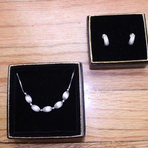 Sterling Silver Necklace and Earrings NEW